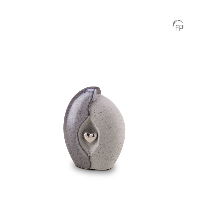 boezem ontgrendelen veiligheid Keramische Mini Urn Dubbel Grijs - Overige keramische urnen - West  Gedenktekens
